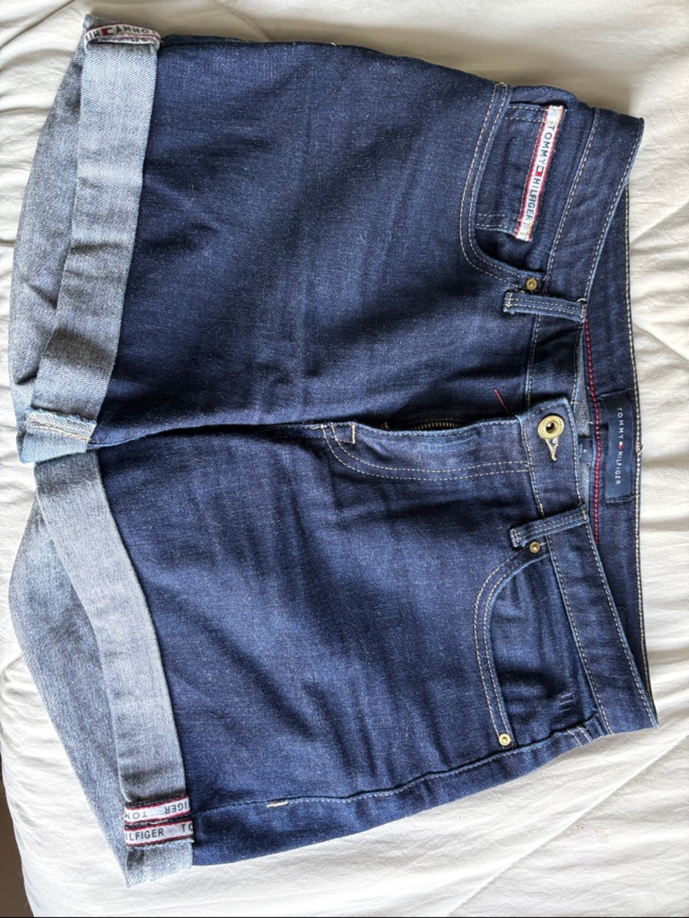 Tommy Hilfiger Indigo Rolled-Cuff Denim Shorts